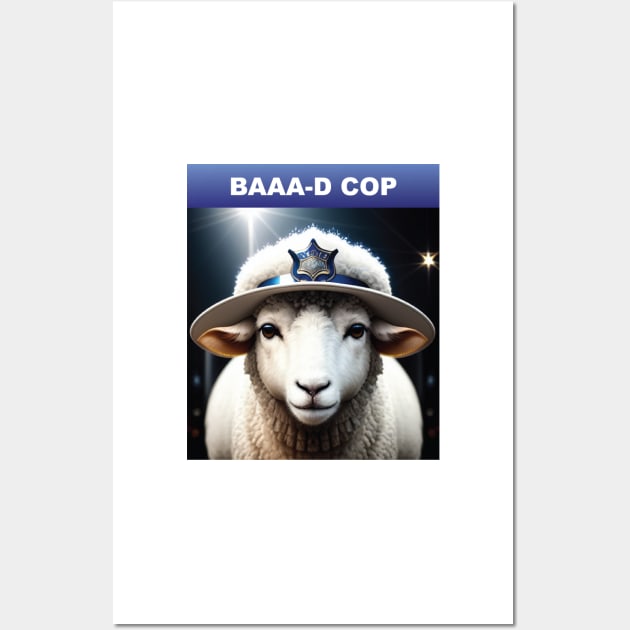 Just a Sheep Baaa-d cop Wall Art by Dmytro